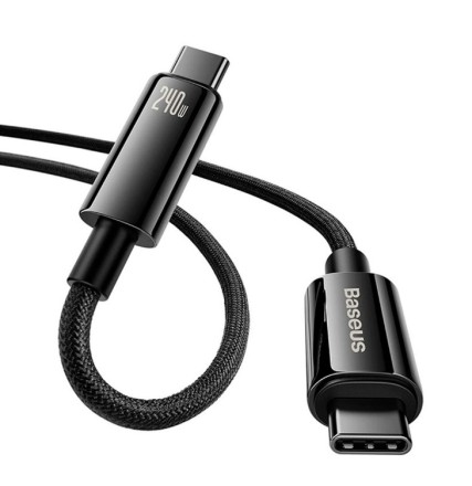  Кабель-зарядка Type-C на Type-C Baseus Tungsten 240W 1м (CAWJ040001) черный