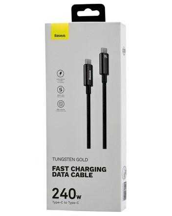  Кабель-зарядка Type-C на Type-C Baseus Tungsten 240W 1м (CAWJ040001) черный