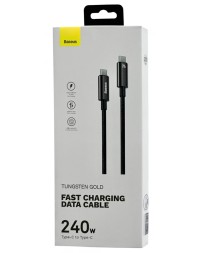 Кабель-зарядка Type-C на Type-C Baseus Tungsten 240W 1м (CAWJ040001) черный
