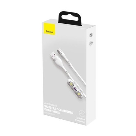  Usb Кабель-зарядка Micro+Lightning+Type-C Baseus Zinc Magnetic 1м 5A CA1T3-B02 белый