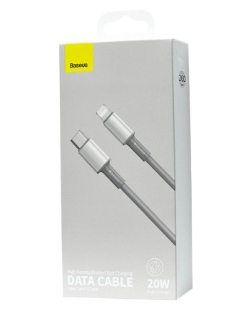  Кабель-зарядка Type-C на Lighting Baseus High Density Braided 2м (CATLGD-A02) 20W белый