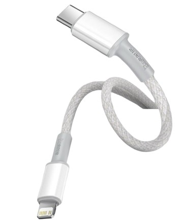  Кабель-зарядка Type-C на Lighting Baseus High Density Braided 2м (CATLGD-A02) 20W белый
