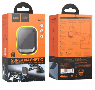  Держатель в автомобиль на торпеду Hoco CA116 магнитный черный