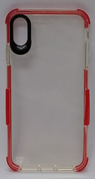 Накладка для i-Phone X Max силикон прозрачный, бока цветные