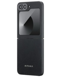 Накладка для Samsung Galaxy Z Flip 6 Pitaka Premium Woven Case черно-серая