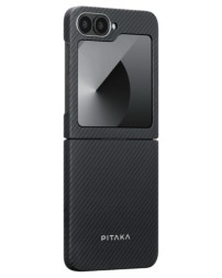 Накладка для Samsung Galaxy Z Flip 6 Pitaka Premium Woven Case черно-серая