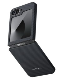 Накладка для Samsung Galaxy Z Flip 6 Pitaka Premium Woven Case черно-серая