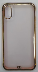 Накладка для i-Phone X/XS матовая бока золотые