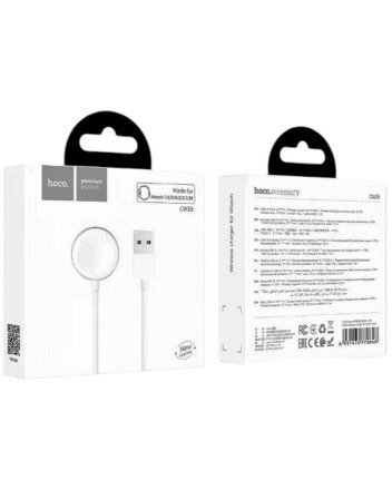  Беспроводное зарядное устройство для Apple Watch Hoco CW39 магнитное 1.2м 1A белое