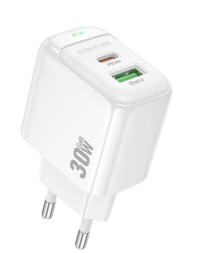 Сетевое зар. устр. Borofone BAS45A 1USB/1C 30W QC3.0 белое