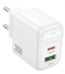 Сетевое зар. устр. Borofone BAS45A 1USB/1C 30W QC3.0 белое