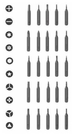  Отвертка электрическая 25в1 ATuMan Е1 Electric Precisoon Screwdriver Set черная