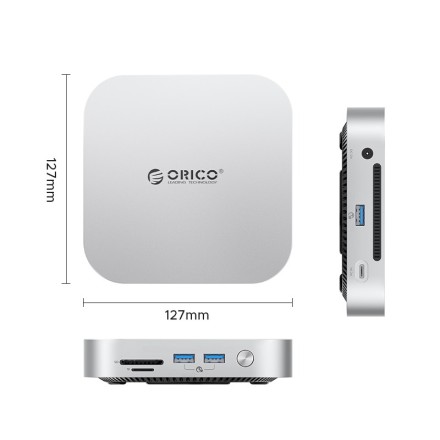  Док-станция + хаб Orico M47P для 2 SSD M.2 USB3.2x3/MicroSD/TF/Совместим с Mac Mini M4 серебристый