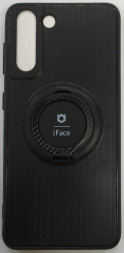 Чехол-накладка для Samsung Galaxy S21 силикон iface с держателем чёрный