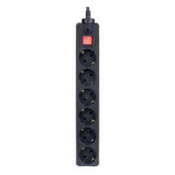 Perfeo сетевой фильтр &quot;POWER+&quot;, 1,8м, 6 розеток, черный (PF-PP-6/1,8-B)