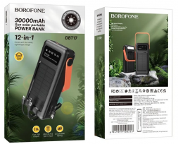 Powerbank Borofone DBT17 Solar 30000mAh 4USB черный