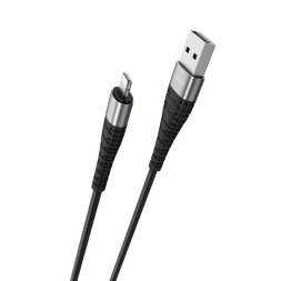 Usb Кабель-зарядка Lightning Borofone BX32 Munificent 2.4A 1м тканевый чёрный