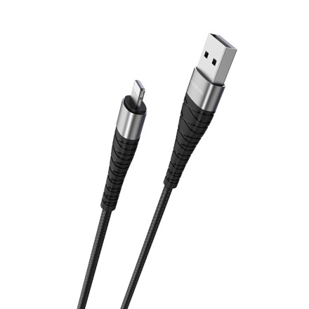  Usb Кабель-зарядка Lightning Borofone BX32 Munificent 2.4A 1м тканевый чёрный