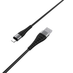 Usb Кабель-зарядка Lightning Borofone BX32 Munificent 2.4A 1м тканевый чёрный
