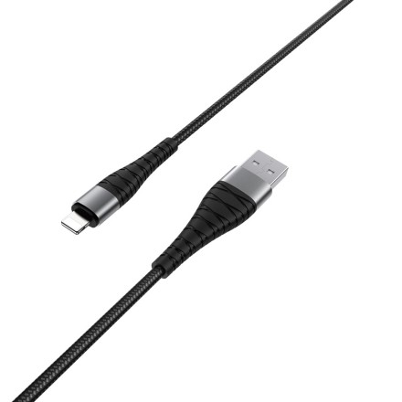  Usb Кабель-зарядка Lightning Borofone BX32 Munificent 2.4A 1м тканевый чёрный