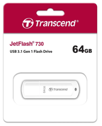  3.1 USB флеш накопитель Transcend 64GB JetFlash 730 белый
