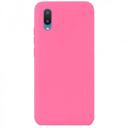 Накладка для Samsung Galaxy A02 Silicone cover без логотипа кислотно-розовая