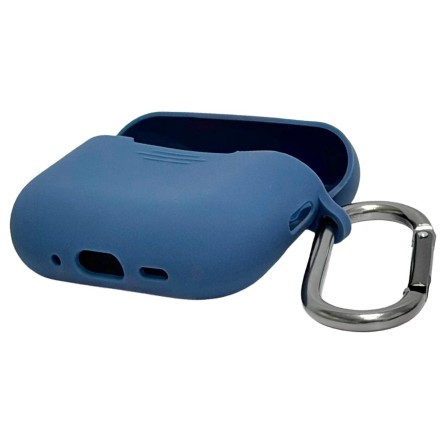  Силиконовый чехол для AirPods Pro 3 c карабином синий