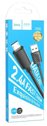 Usb Кабель-зарядка Micro Hoco X88 Cool 2.4A 1м силиконовый чёрный