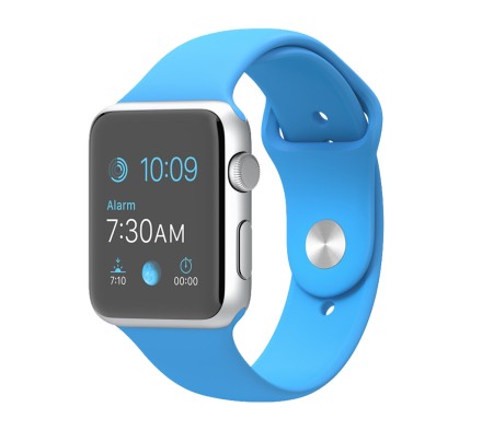  Сменный браслет силиконовая для Apple Watch 38mm голубой