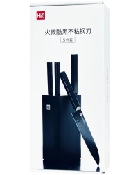 Набор ножей HuoHou Heat Cool (4 ножа с подставкой) (HU0076) черные