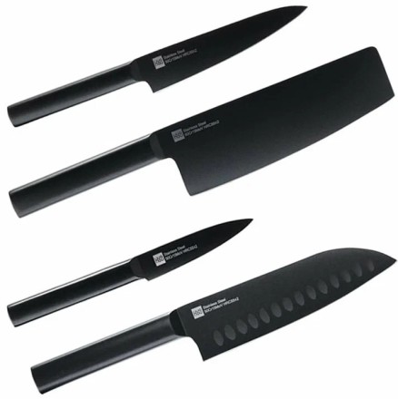 Набор ножей HuoHou Heat Cool (4 ножа с подставкой) (HU0076) черные