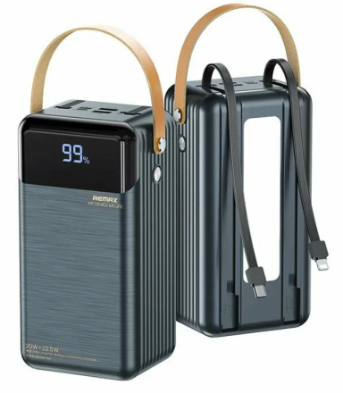  Powerbank REMAX RPP-565 60000mAh 2USB+C+L+провод С+L 22.5W черный