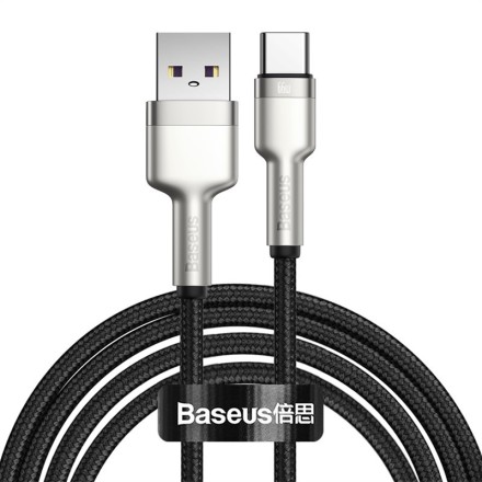  Usb Кабель-зарядка TYPE-C Baseus Cafule Series Metal Data Cable 2м (CAKF000201) 66W черный