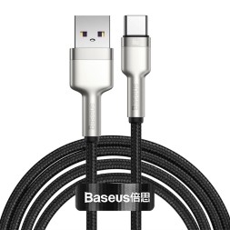 Usb Кабель-зарядка TYPE-C Baseus Cafule Series Metal Data Cable 2м (CAKF000201) 66W черный