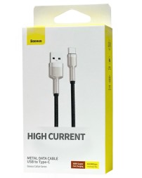Usb Кабель-зарядка TYPE-C Baseus Cafule Series Metal Data Cable 2м (CAKF000201) 66W черный