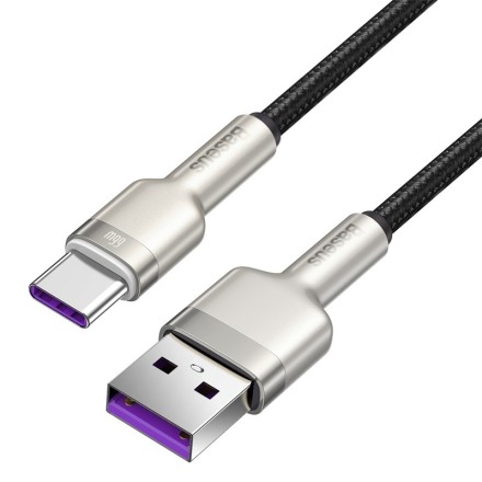  Usb Кабель-зарядка TYPE-C Baseus Cafule Series Metal Data Cable 2м (CAKF000201) 66W черный