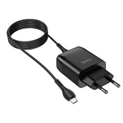 Сетевое зар. устр. Hoco C72Q с шнуром Micro 1USB QC3.0 18W черное