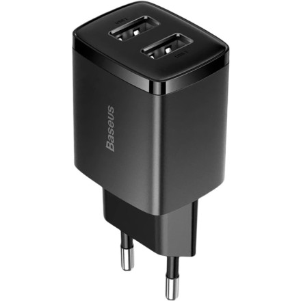  Сетевое зар. устр. Baseus Compact 10.5W 2USB (CCXJ010201) черное