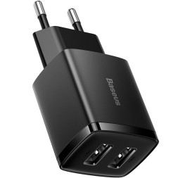 Сетевое зар. устр. Baseus Compact 10.5W 2USB (CCXJ010201) черное