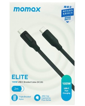  Usb Кабель-зарядка Type-C на Type-C Momax elite 100W DC28D 2м черный