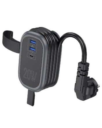  Сетевой фильтр HOCO NS7 1 розетка/2USB/1C 1.1м черный
