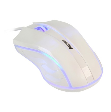  Мышь проводная с подсветкой Smartbuy ONE 338 USB/DPI 1200/3 кнопки/LED/1.4м (SBM-338-W) белая