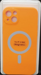 Накладка для i-Phone 14 Max 6.7&quot; Magsafe силикон оранжевая