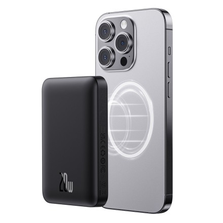  Powerbank с беспроводной зарядкой Baseus Magnetic Mini Air Slim 10000mAh 20W (P10059001113-00) черны