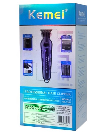  Машинка для стрижки волос Kemei KM-1563 черная