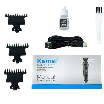  Машинка для стрижки волос Kemei KM-1563 черная