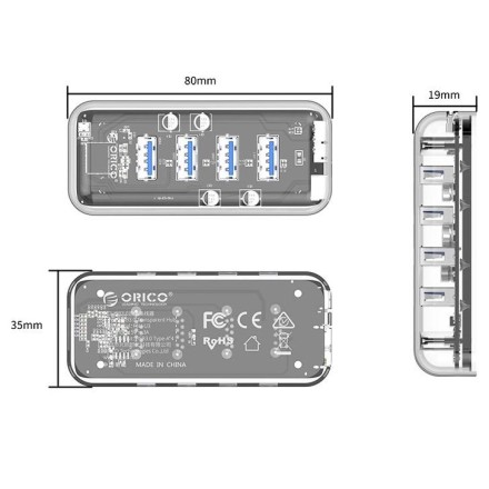  USB-хаб Orico F4U-U3 USB3.0x4 черный