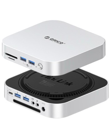  Док-станция + хаб Orico M49P для 1 SSD M.2 USB3.2x2/USB2.0x2/AUX/Mic/MicroSD/TF/Mac Mini 2024 серебр