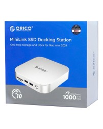 Док-станция + хаб Orico M49P для 1 SSD M.2 USB3.2x2/USB2.0x2/AUX/Mic/MicroSD/TF/Mac Mini 2024 серебр