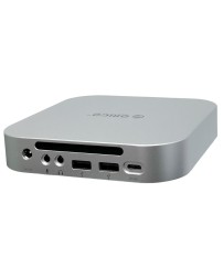 Док-станция + хаб Orico M49P для 1 SSD M.2 USB3.2x2/USB2.0x2/AUX/Mic/MicroSD/TF/Mac Mini 2024 серебр